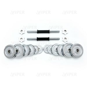 Sporty - Just fitness מוטות מוטות כסופים עם פלטות לאימונים